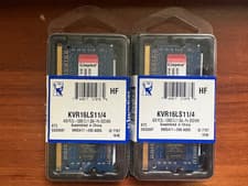Kingston 4GB (1 x 4GB) 204-Pin DDR3L 1600 CL11 Memory (KVR16LS11/4) - 2 Pack