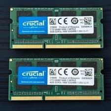 *Lot of 2* CRUCIAL 4GB DDR3L-1600 SODIMM 1.35V RAM Memory CT51264BF160B.C16FPD2