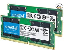 Crucial 32GB KIT 2 x 16GB DDR4 3200MHz PC4-25600 SODIMM Memory CT2K16G4SFRA32A