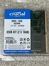 Crucial 32GB KIT 2 x 16GB DDR4 3200 PC4-25600 SODIMM Memory CT2K16G4SFRA32A New