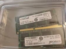 2xCrucial 4GB 2RX8 Laptop RAM Memory PC3-10600 DDR3-1333 CT51264BC1339.16FD