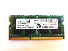 Crucial 4GB DDR3-1066 PC3-8500S 2Rx8 1.5V SODIMM Memory CT4G3S1067M.C16FKR 126