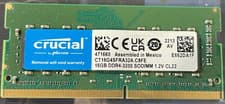 Crucial 16GB DDR4 3200 SODIMM PC4-25600 2Rx8 Laptop RAM Memory CT16G4SFRA32A