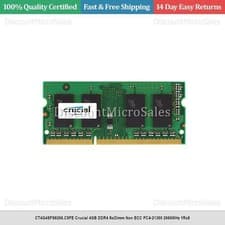 CT4G4SFS8266.C8FE Crucial 4GB DDR4 SoDimm Non ECC PC4-21300 2666MHz 1Rx8