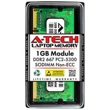 Crucial CT12864AC667 A-Tech Equivalent 1GB DDR2 667Mhz SODIMM Laptop Memory RAM