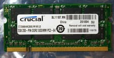 Crucial 2GB PC2 6400 SODIMM Memory Module Used