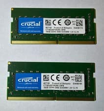 Crucial 32GB DDR4-2666 SODIMM Laptop RAM Kit (2x16GB) CT16G4SFS8266 Tested