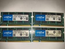 Lot Of 4 Crucial 2GB DDR2 PC2-6400S 800 MHz LAPTOP MEMORY RAM CT25664AC800.C16FM