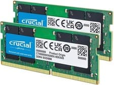 Crucial 64GB DDR4-3200 (2 x 32GB) SODIMM 260-Pin Laptop RAM CT2K32G4SFD832A