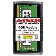 4GB DDR4 2666MHz PC4-21300 (PC4-2666V) CL19 SODIMM 1.2V 260-Pin Non-ECC SO-DI...