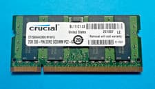 Crucial CT25664AC800 2GB 200PIN DDR2 SODIMM PC2-6400 Laptop Memory RAM