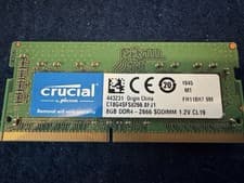 Crucial 8GB DDR4-2666 MHz SODIMM PC4-21300 Laptop RAM Memory CT8G4SFS8266