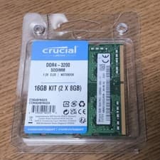 Crucial 16GB Laptop DDR4 3200 MHz SODIMM Memory Kit (2 x 8GB)